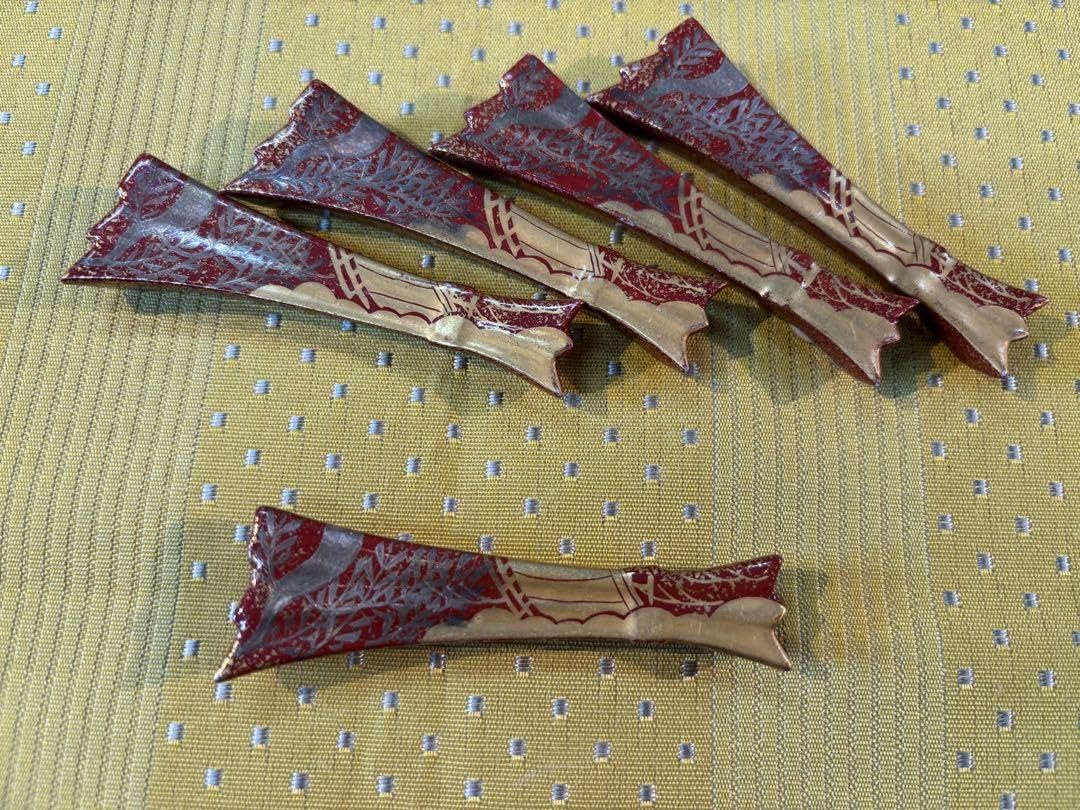 井上あんぬ　陶器製人形箸置き　碑文谷宙 井上あんぬ 陶器製人形箸置き 碑文谷宙 中国茶器 宜興紫砂【相武上戸珎